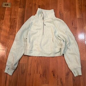Lululemon Scuba Oversized Funnel Neck Shirt Heathered Delicate Mint M/L EUC